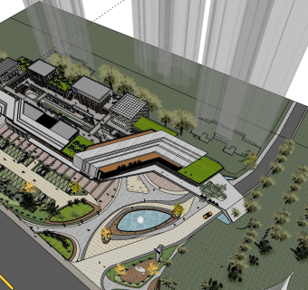 237康桥·那云溪商业街区，商业综合体，购物娱乐中心，商业广场su草图模型下载