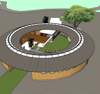 334客家围屋 公服中心 土楼，客家特色旅游景点，围屋酒楼，民宿su草图模型下载