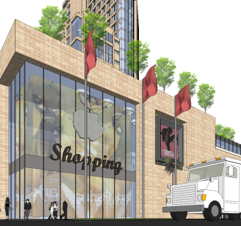 359现代商业综合体，商业街区，购物中心，商业广场，多层商业，餐饮娱乐 酒店su草图模型下载