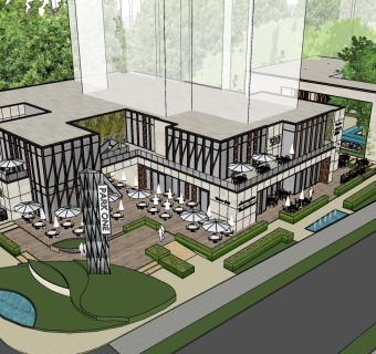 379上海瑞虹新城沿街商业，商业街区，商场入口，商业街，步行街，商业广场，住宅底商咖啡馆（1）su草图模型下载