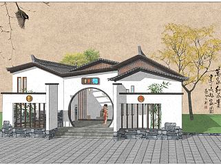 382新中式风格旅游厕所，<em>江南</em>古典建筑，中式旅游厕所...