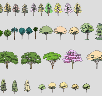 户外树木植物 su草图模型下载