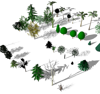 户外树木植物  su草图模型下载