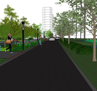 现代景观树su草图模型下载