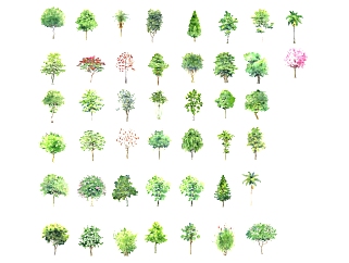 现代风格<em>冬季</em>景观树su草图模型下载
