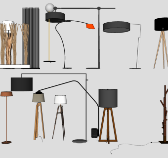 落地灯su草图模型下载