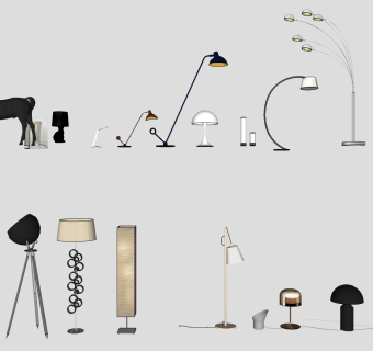 现代灯具su草图模型下载