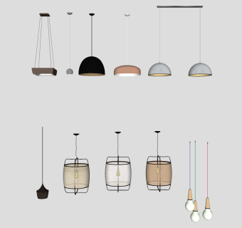 现代灯具 su草图模型下载