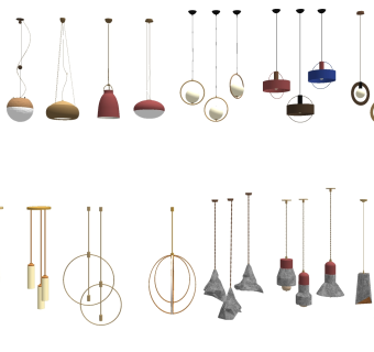 简约吊灯su草图模型下载