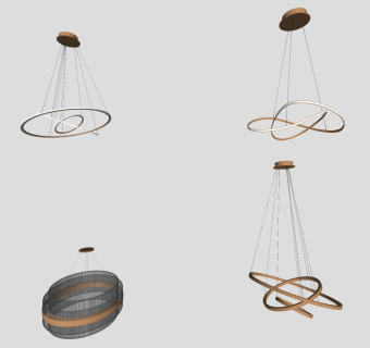 现代灯具su草图模型下载