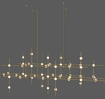 现代金属铁艺吊灯su草图模型下载