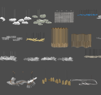 现代吊灯su草图模型下载