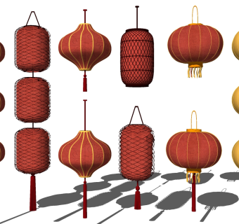 现代吊灯su草图模型下载