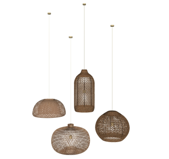 日式吊灯组合su草图模型下载