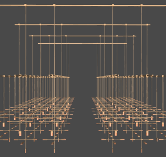 现代吊灯su草图模型下载