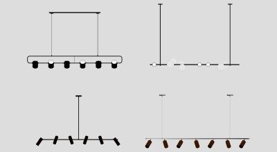 现代吊灯su草图模型下载