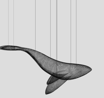 鱼形状吊灯su草图模型下载