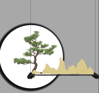 现代吊灯su草图模型下载