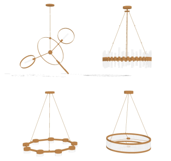 现代吊灯su草图模型下载