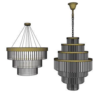 现代吊灯su草图模型下载