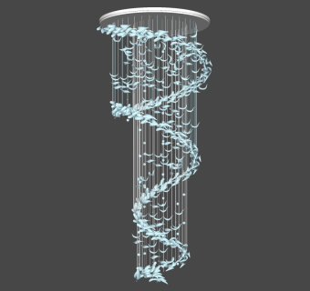 现代吊灯su草图模型下载