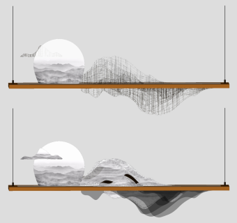 吊灯su草图模型下载
