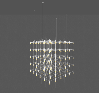 网格吊灯su草图模型下载