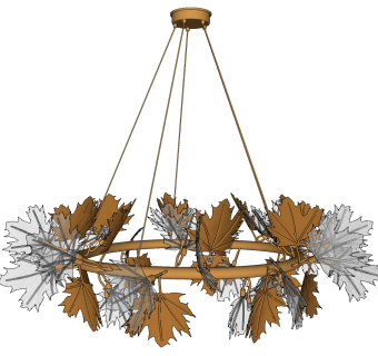 枫叶吊灯su草图模型下载