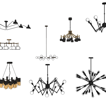 创意吊灯 su草图模型下载