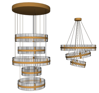 客厅酒店吊灯 su草图模型下载