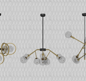 吊灯组合 su草图模型下载