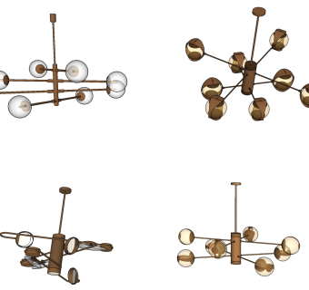 吊灯组合 su草图模型下载