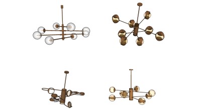 吊灯组合 su草图模型下载