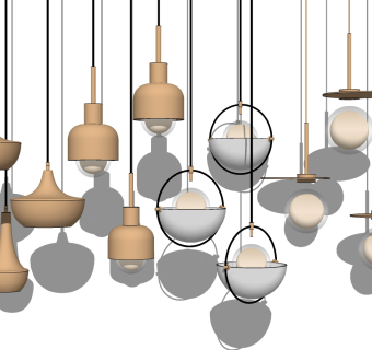 吊灯组合 su草图模型下载