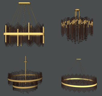 水晶吊灯 su草图模型下载