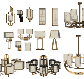 吊灯su草图模型下载