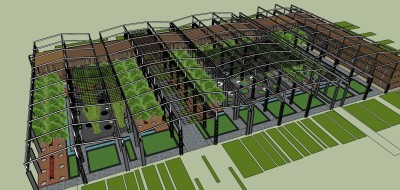 30现代风格农场 家庭农场 蔬菜基地 都市农园 采摘园 新农村采摘基地  温室大棚  蔬菜大棚su草图模型下载