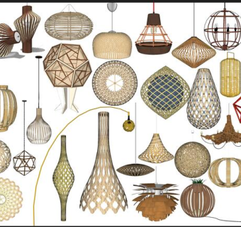 吊灯组合  su草图模型下载