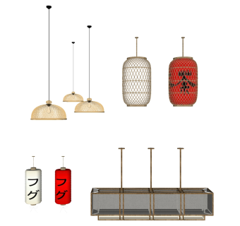 吊灯 su草图模型下载