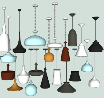 吊灯su草图模型下载