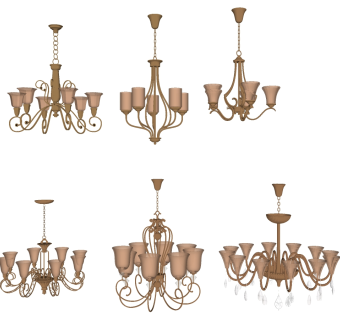 吊灯su草图模型下载