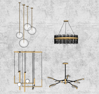 吊灯su草图模型下载