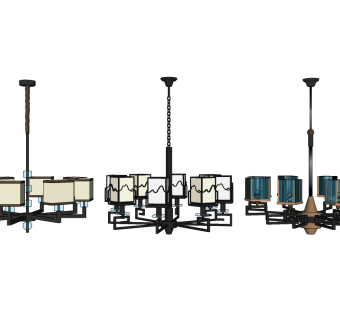 吊灯su草图模型下载