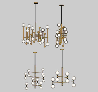 吊灯su草图模型下载