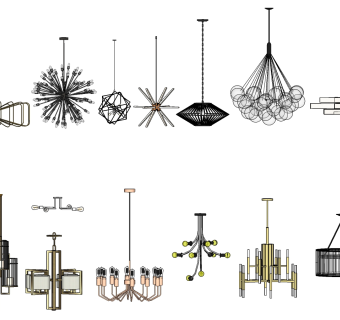 吊灯su草图模型下载