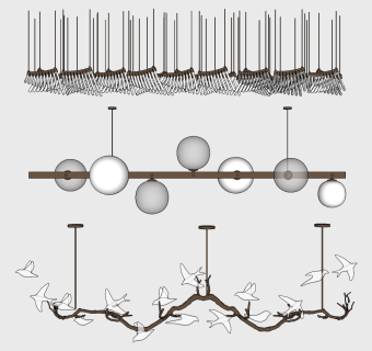 吊灯su草图模型下载