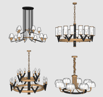 吊灯su草图模型下载