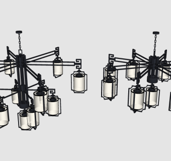 吊灯su草图模型下载