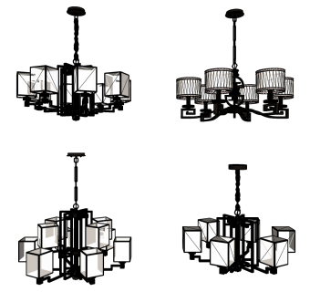 吊灯su草图模型下载
