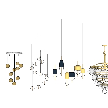 吊灯su草图模型下载